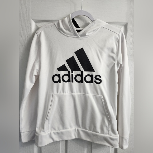 Boys Large White Adidas Hoodie - Picture 1 of 1